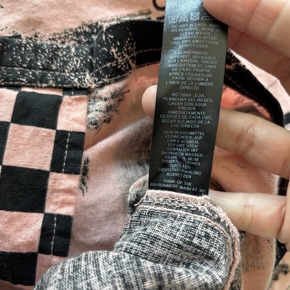 Collusion Women’s OVERSIZED FIT Shirt Checkered Size Small Pink Black Boxy - Picture 14 of 15